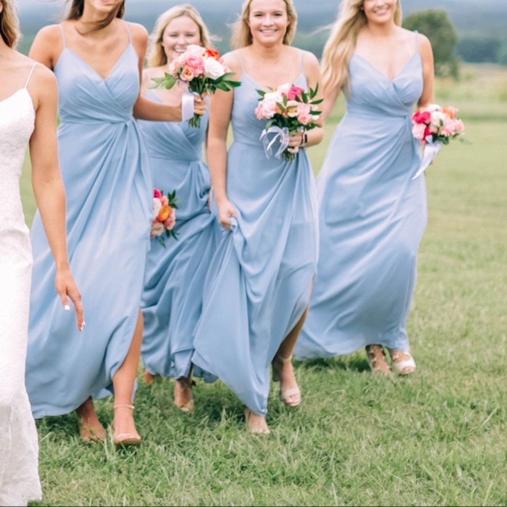 Blue Flutterback Dress - Picture 2 of 14